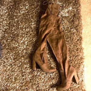 Brown Suede Thigh High Boots